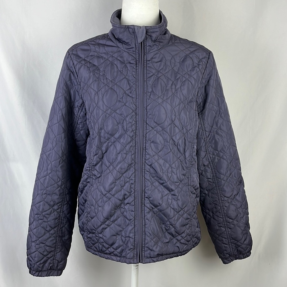 Eddie Bauer Purple Quilted Zip Jacket